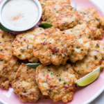 prawn patties with veggies